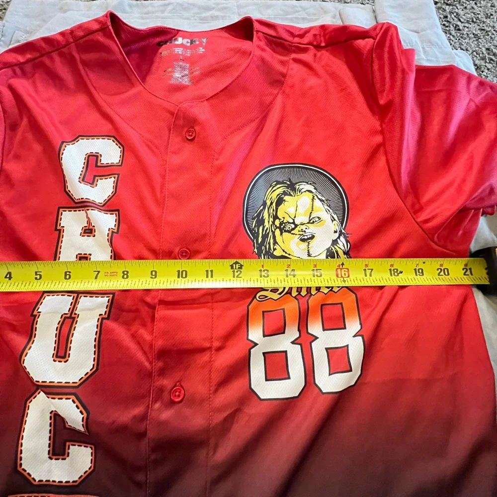 Chucky Baseball Jersey Kids Large‎ Red Black Gradient Wanna Play Horror Movie L